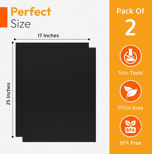 Heavy duty nonstick oven liners, 17 x 25 inches, set of 2