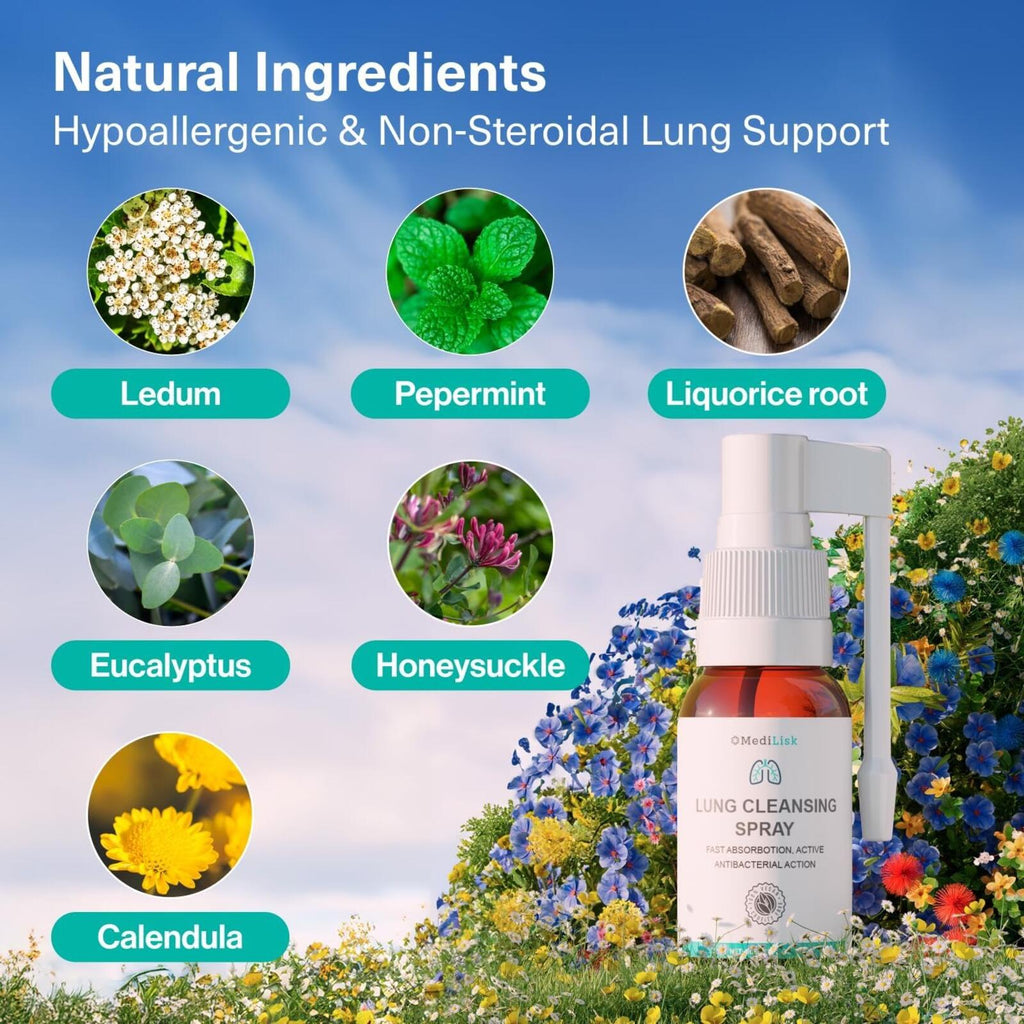MediLisk Lung Cleansing Spray Natural Herbal Formula 30ml