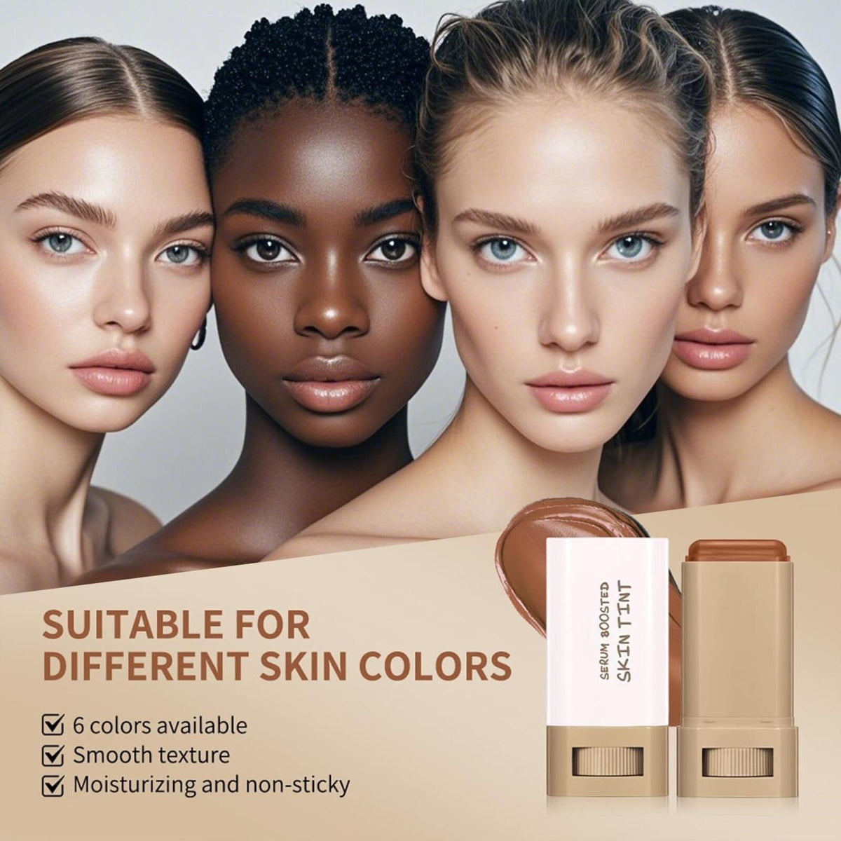 Skin Tint Beauty Balm Solid Tinted Moisturizing Serum Color #03 18g