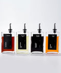 Set of 4 Glass Oil and Vinegar Dispensers with Pour Spouts - Clear