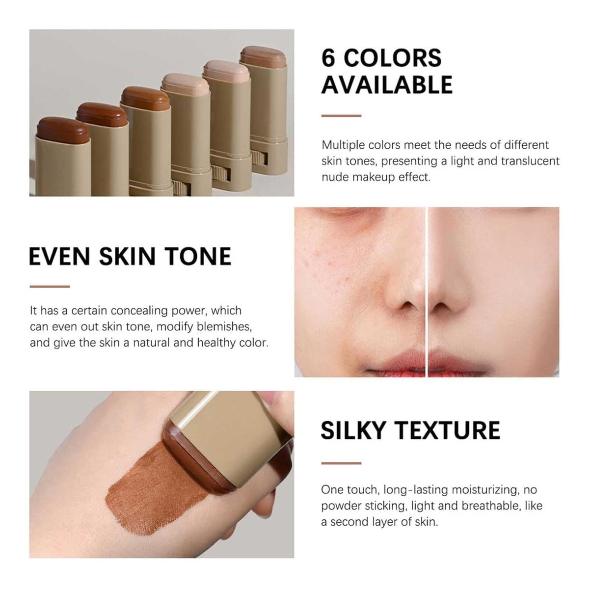 Skin Tint Beauty Balm Solid Tinted Moisturizing Serum Color #5 18g