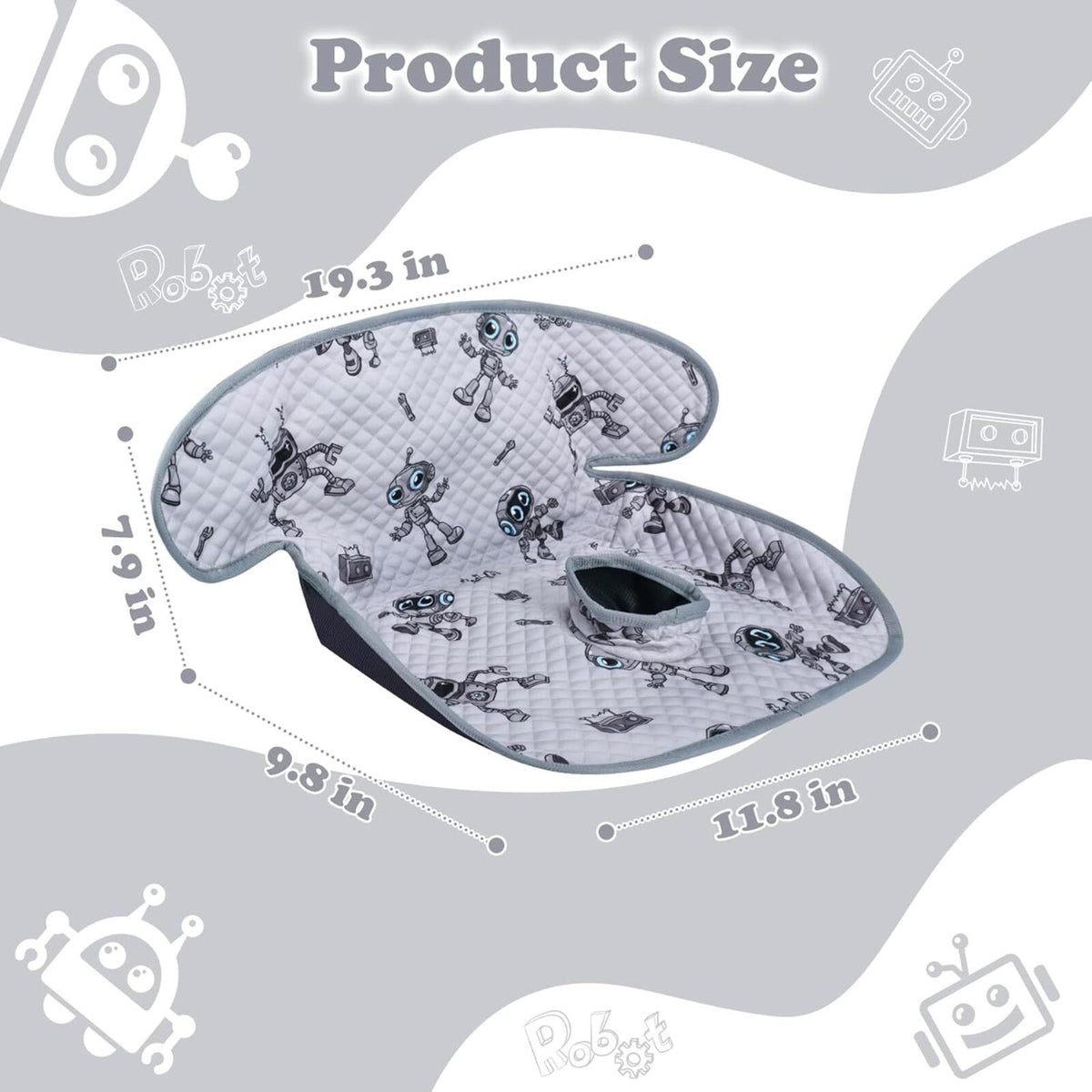 Waterproof car seat potty protector in Robot Grey