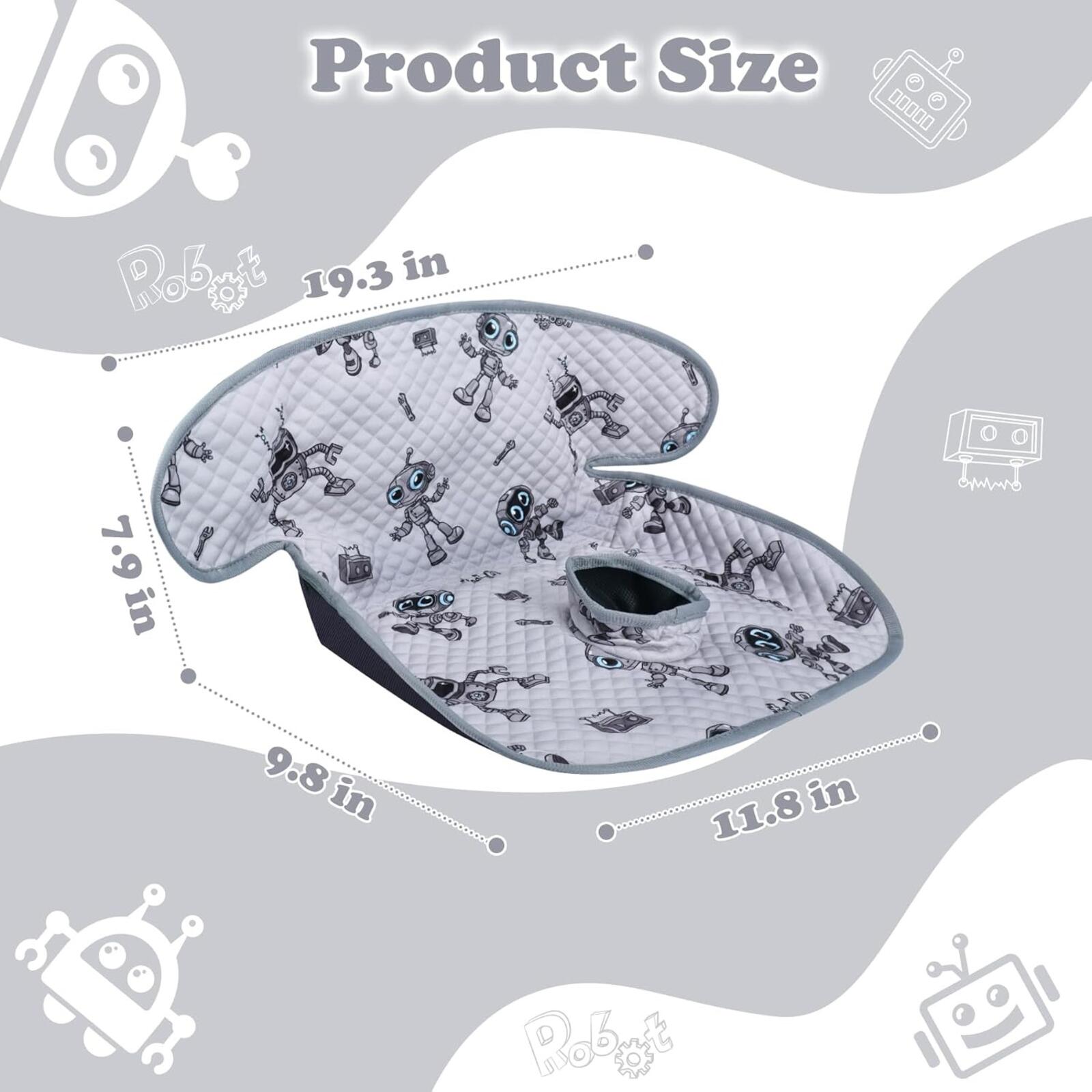 Car Seat Potty Protector | Waterproof Training Liner | Robot Grey