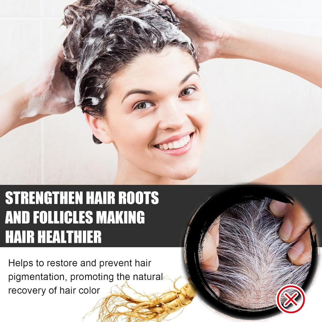 Black Soap Bar Shampoo with Bamboo Charcoal and Ginseng - 50g, Deep Cleansing