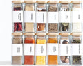 12-Piece Square Glass Spice Jars w/ Airtight Bamboo Lids