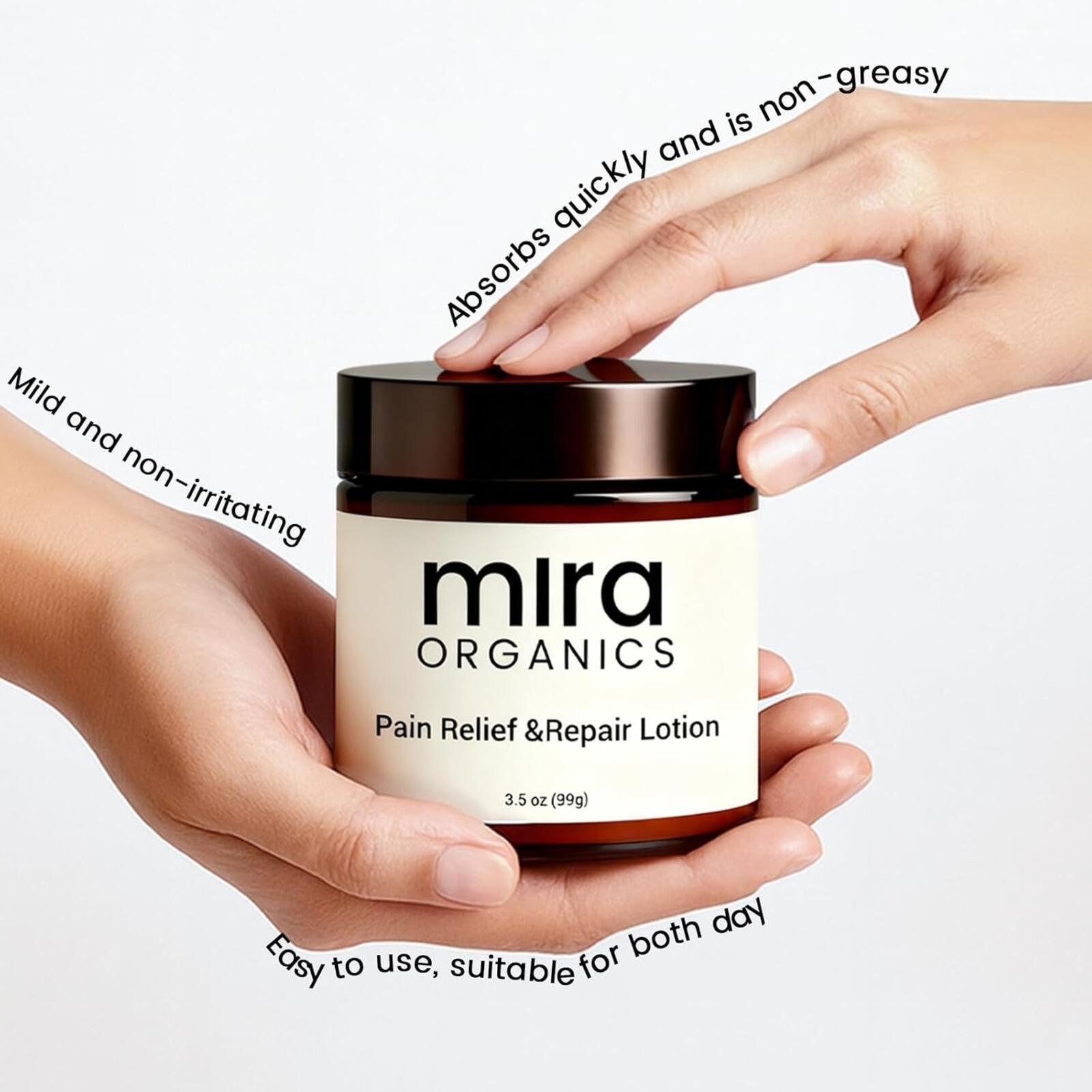 Mira ORGANICS Pain Relief & Repair Lotion 3.5oz - for All Skin Types