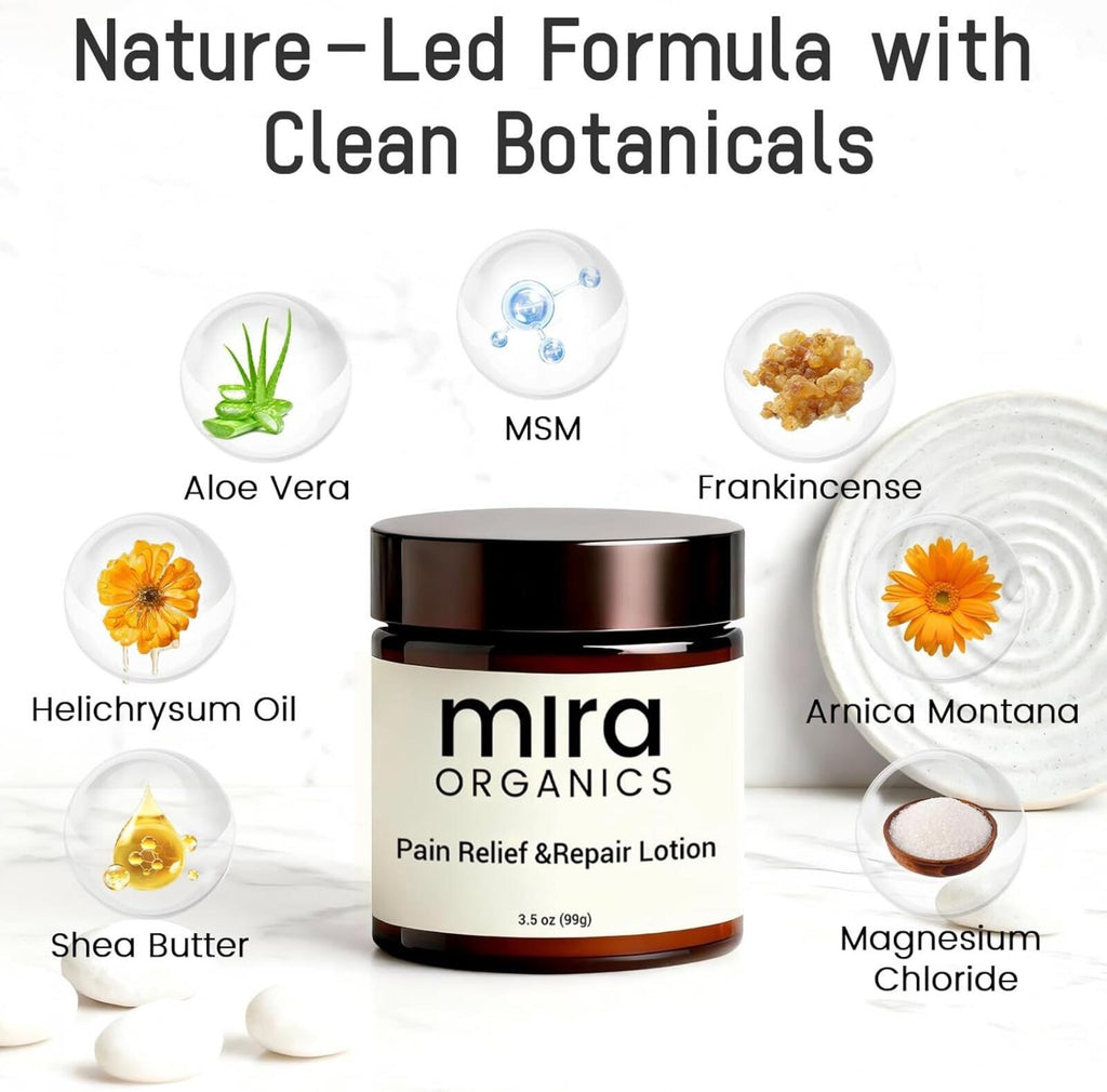 Mira ORGANICS Pain Relief & Repair Lotion 3.5oz - for All Skin Types