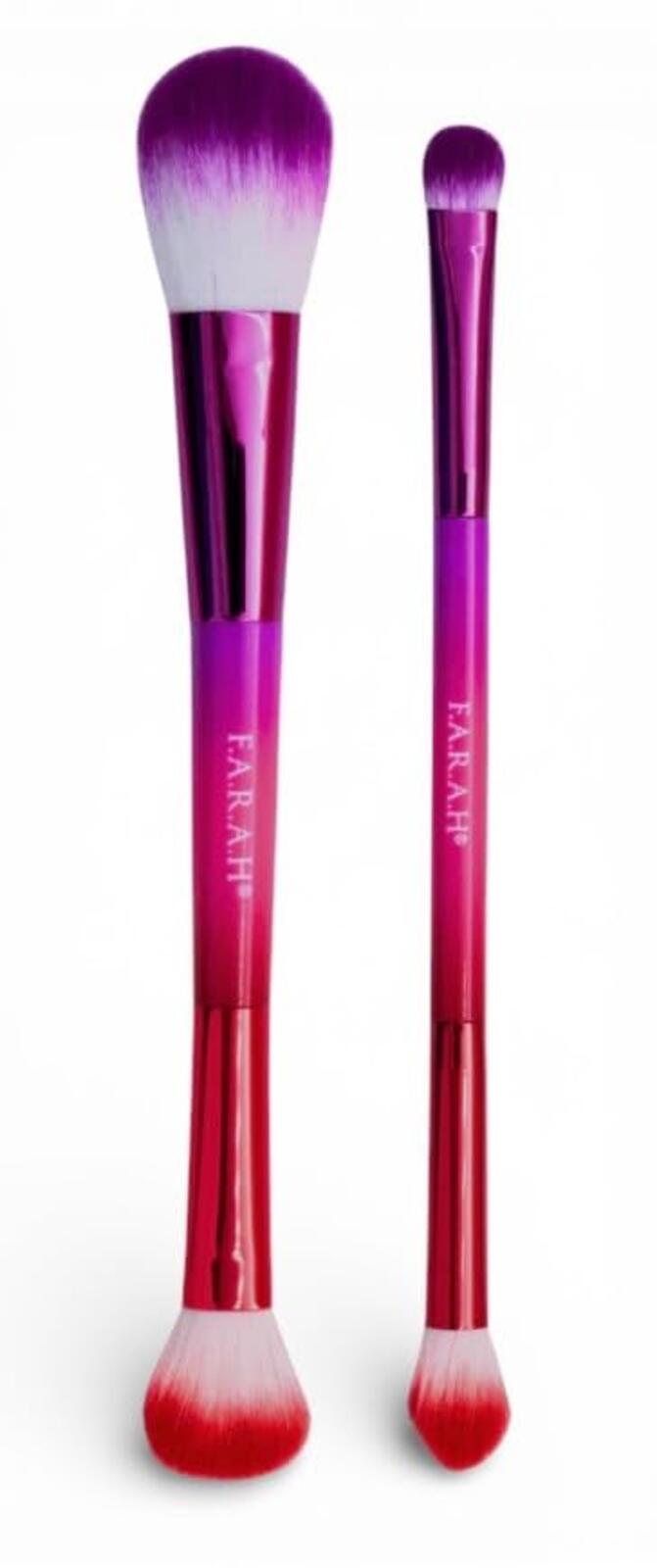 F.A.R.A.H dual ended makeup brush duo with vegan bristles