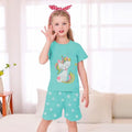 Kids Unicorn Print Pajama Set Blue Size Small Comfortable Sleepwear
