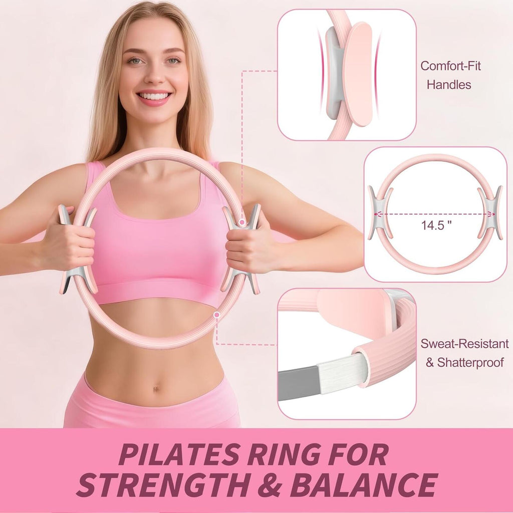 Resistance Bands & Pilates Ball Set - Multi-Level Strength Training Kit