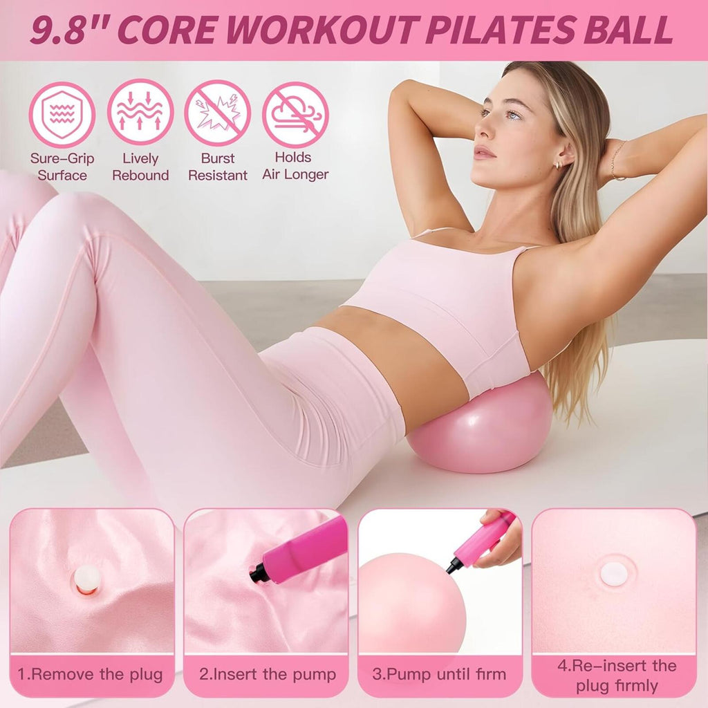 Resistance Bands & Pilates Ball Set - Multi-Level Strength Training Kit