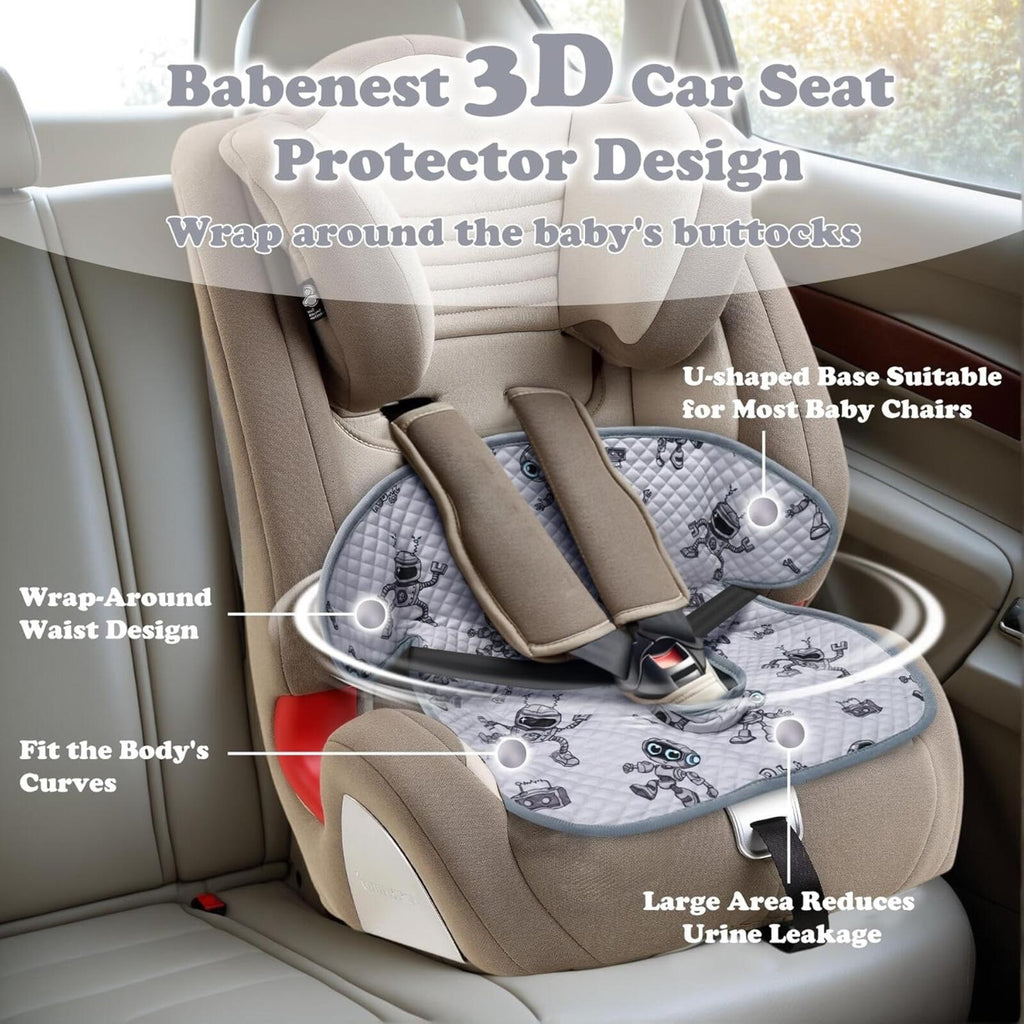 Car Seat Potty Protector | Waterproof Training Liner | Robot Grey