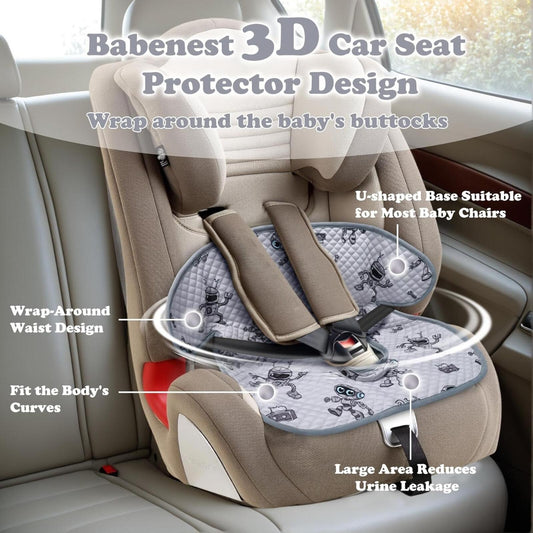 Waterproof car seat potty protector in Robot Grey