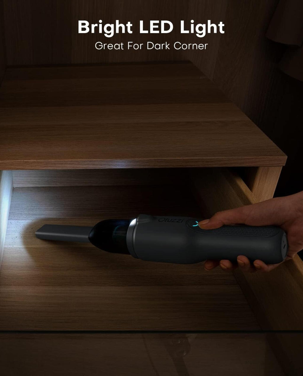 Ofuzzi Slim H7 Pro Cordless Rechargeable Handheld Vacuum — LED Light | Gray
