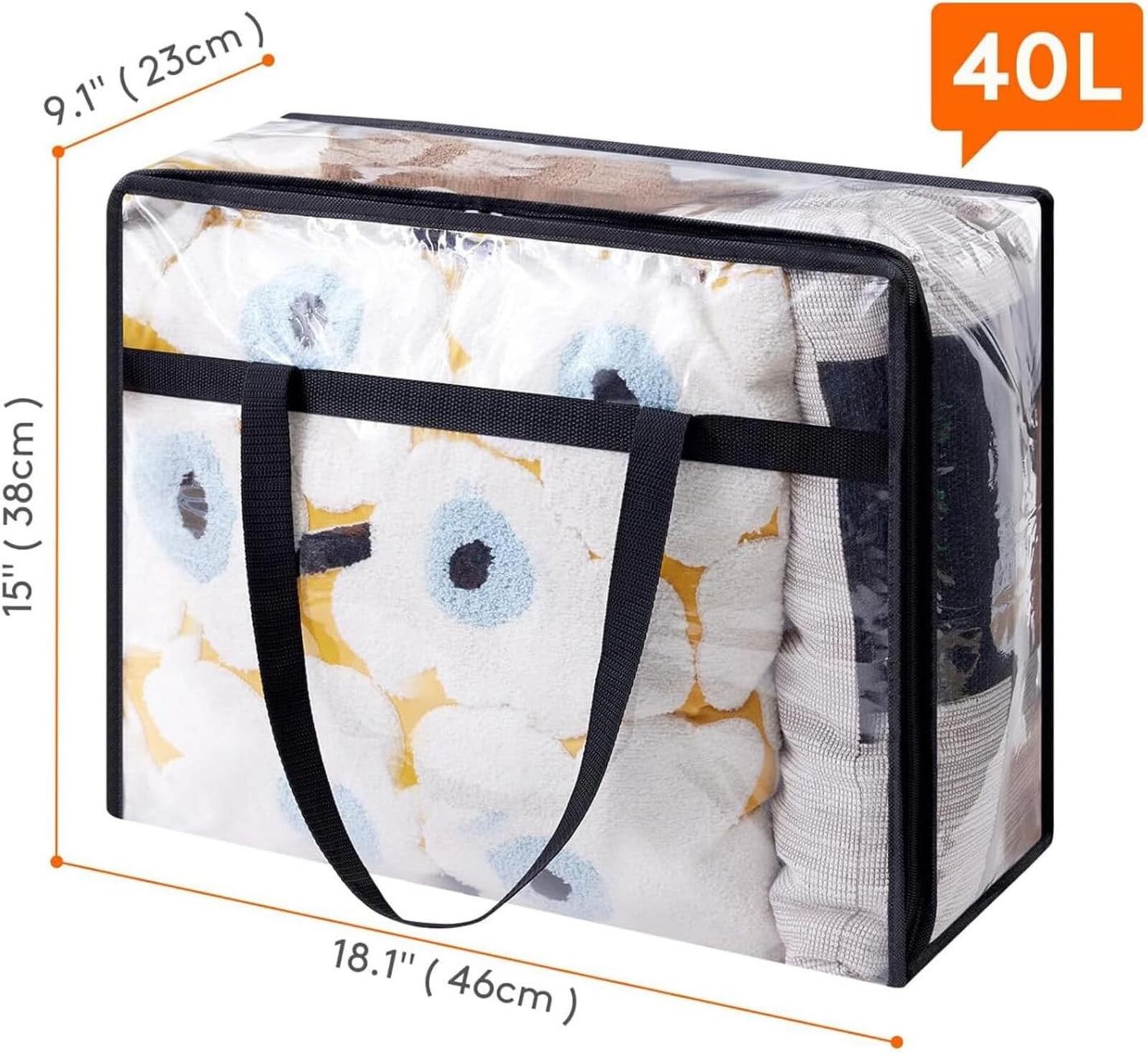 3-Clear PVC Storage Bag — Quilts Blankets Clothes