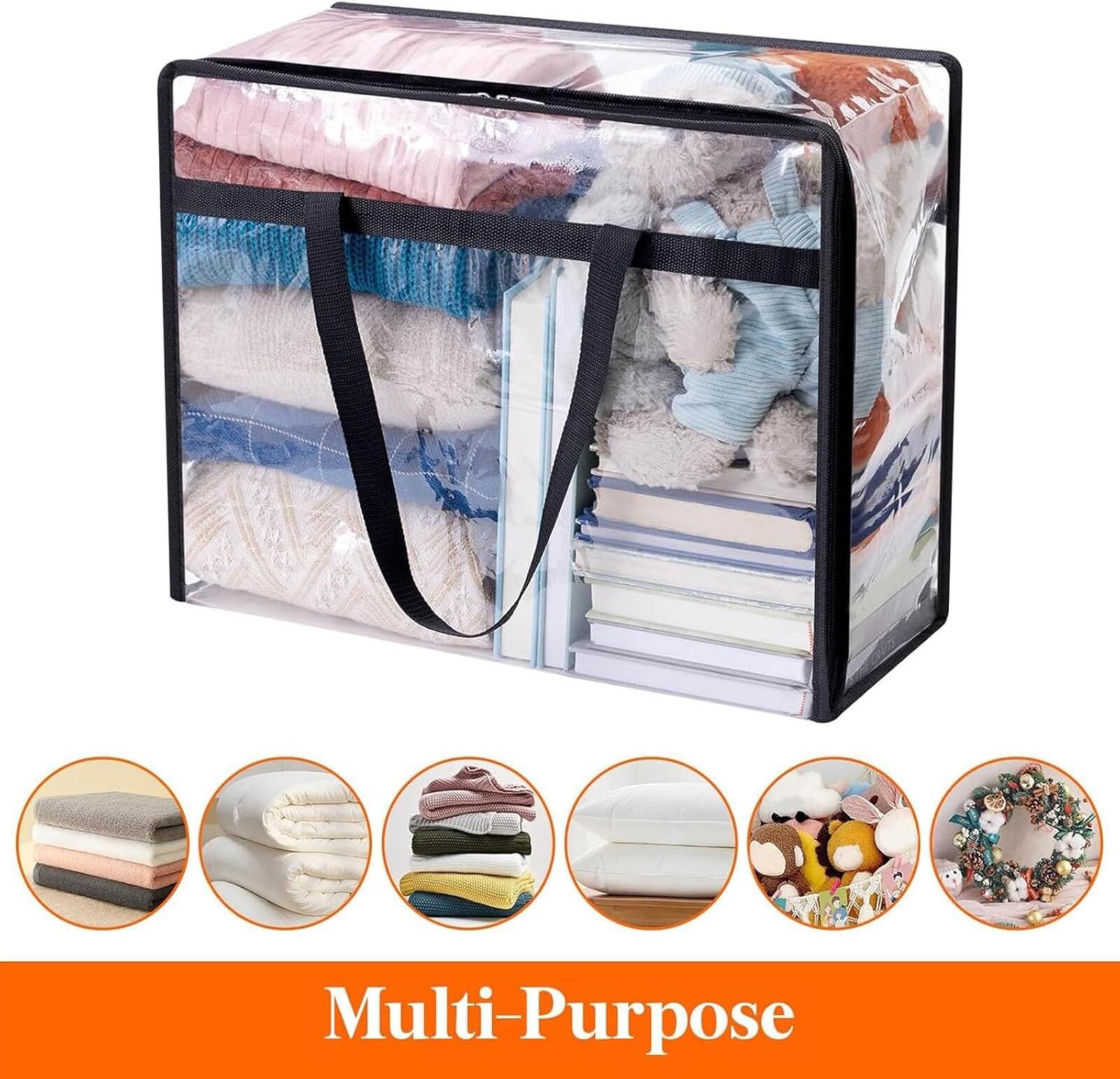 3-Clear PVC Storage Bag — Quilts Blankets Clothes