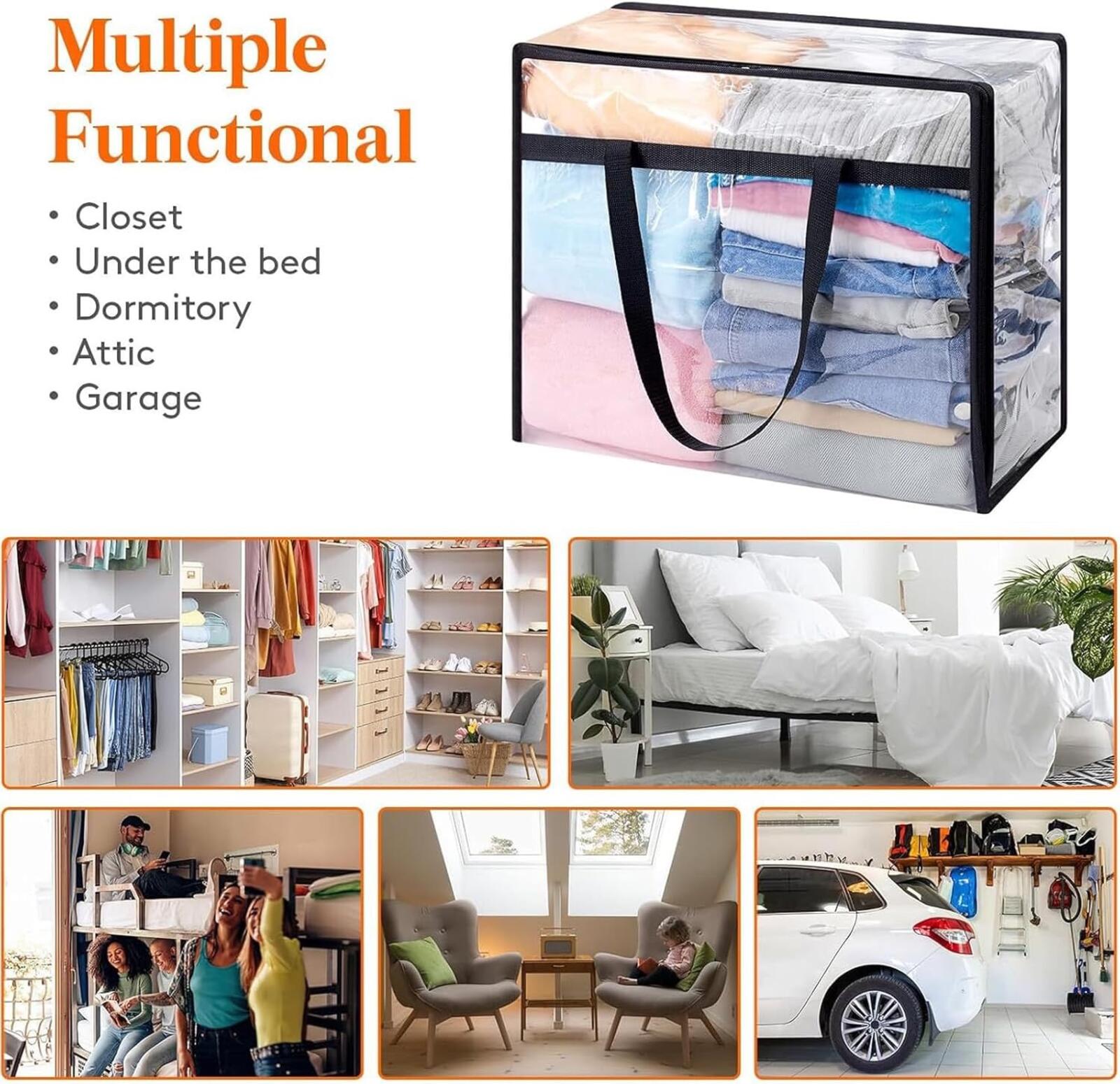 3-Clear PVC Storage Bag — Quilts Blankets Clothes