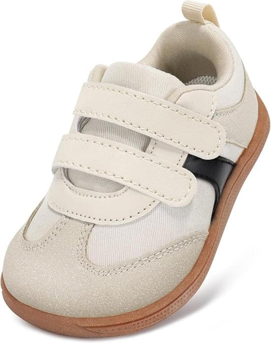 Toddler wide toe box breathable sneakers in beige, toddler size 8