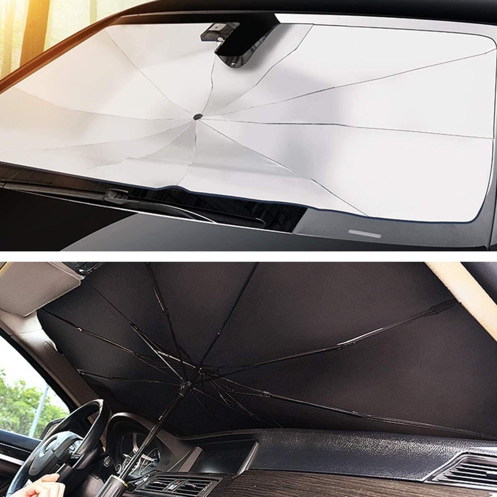 44 x 25 Car Windshield Sun Shade Umbrella — UV Heat Shield, Foldable Reflector