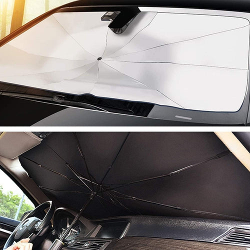 44 x 25 Car Windshield Sun Shade Umbrella — UV Heat Shield, Foldable Reflector