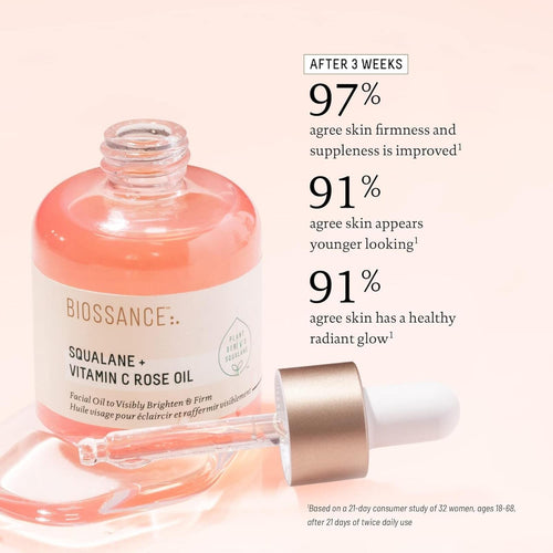 Biossance Vitamin C Rose Facial Oil – Glow, Firm, Deep Hydration (1.01 Fl Oz)