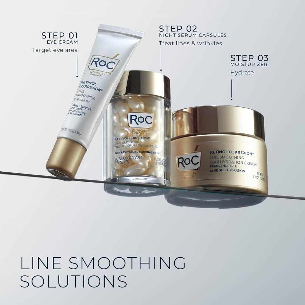 RoC Retinol Night Serum Capsules – Smooth, Firm Skin Fast (30 Ct)