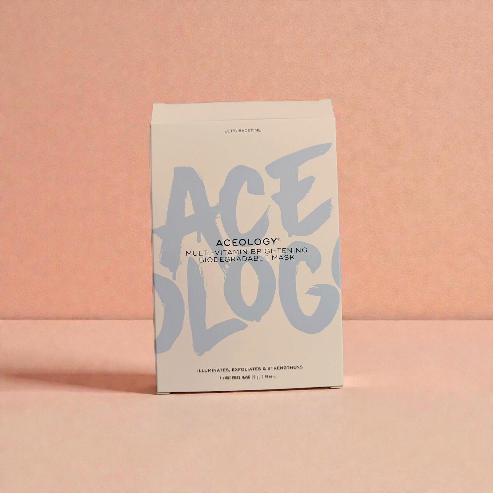 Aceology Multi-Vitamin Brightening Biodegradable Face Mask - 4 Pack