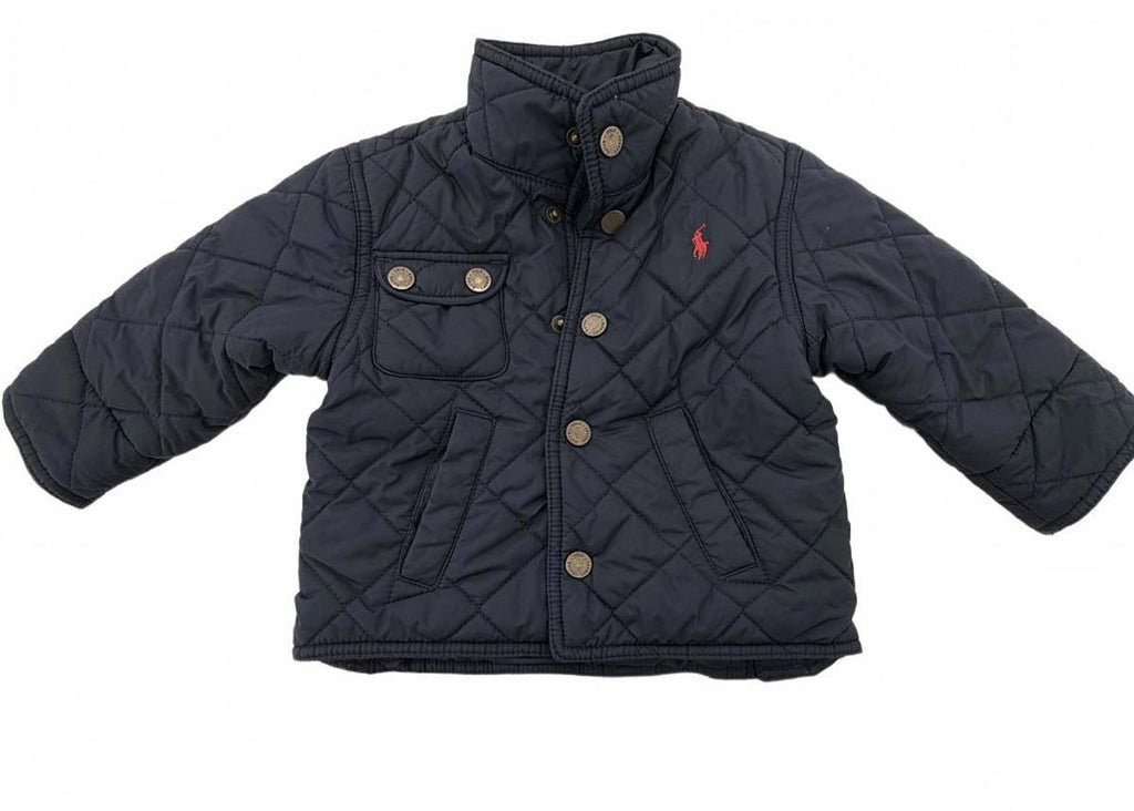 Ralph Lauren Boys Navy Quilted Jacket | Size 12M — Classic Look, Clean Condition