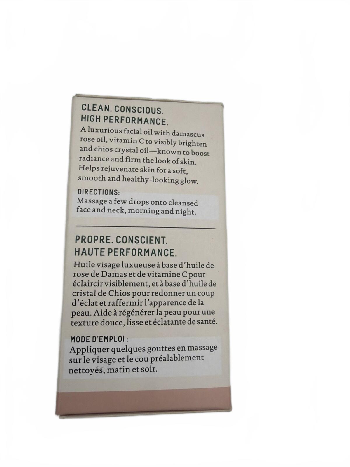 Biossance Squalane + Vitamin C Rose Oil 1oz Brightening Face Oil New