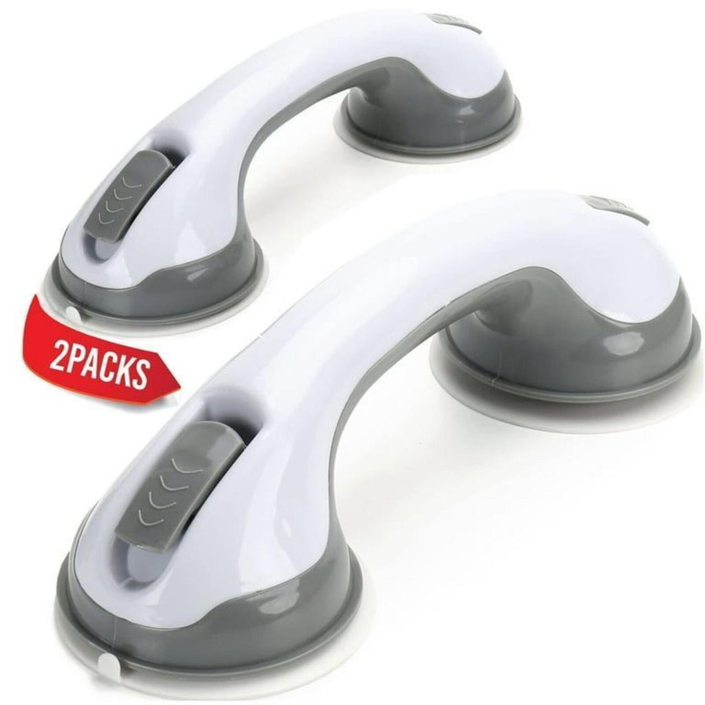 12 Inch Suction Grab Bar 2 Pack No Drill Shower Safety Handle Non Slip Grip