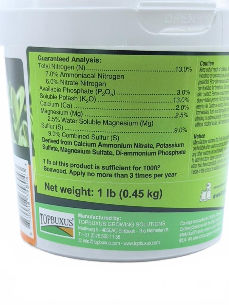 Topbuxus granular boxwood fertilizer for thicker, greener hedges