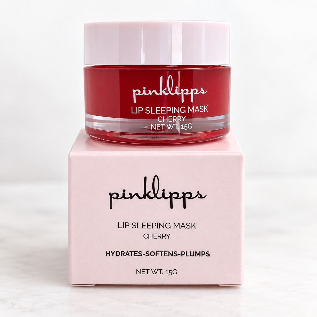 Pinklipps Lip Sleeping Mask Cherry 15g Hydrates Softens Plumps New in Box