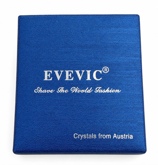 EVEVIC blue green crystal dangle earrings with blue gift box