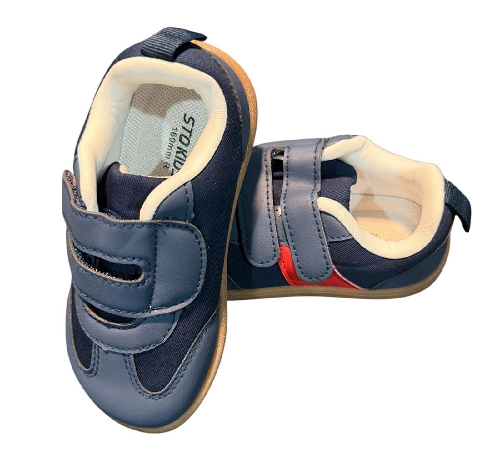 Toddler Blue Soft Sole Shoes with Wide Toe Box Size 9