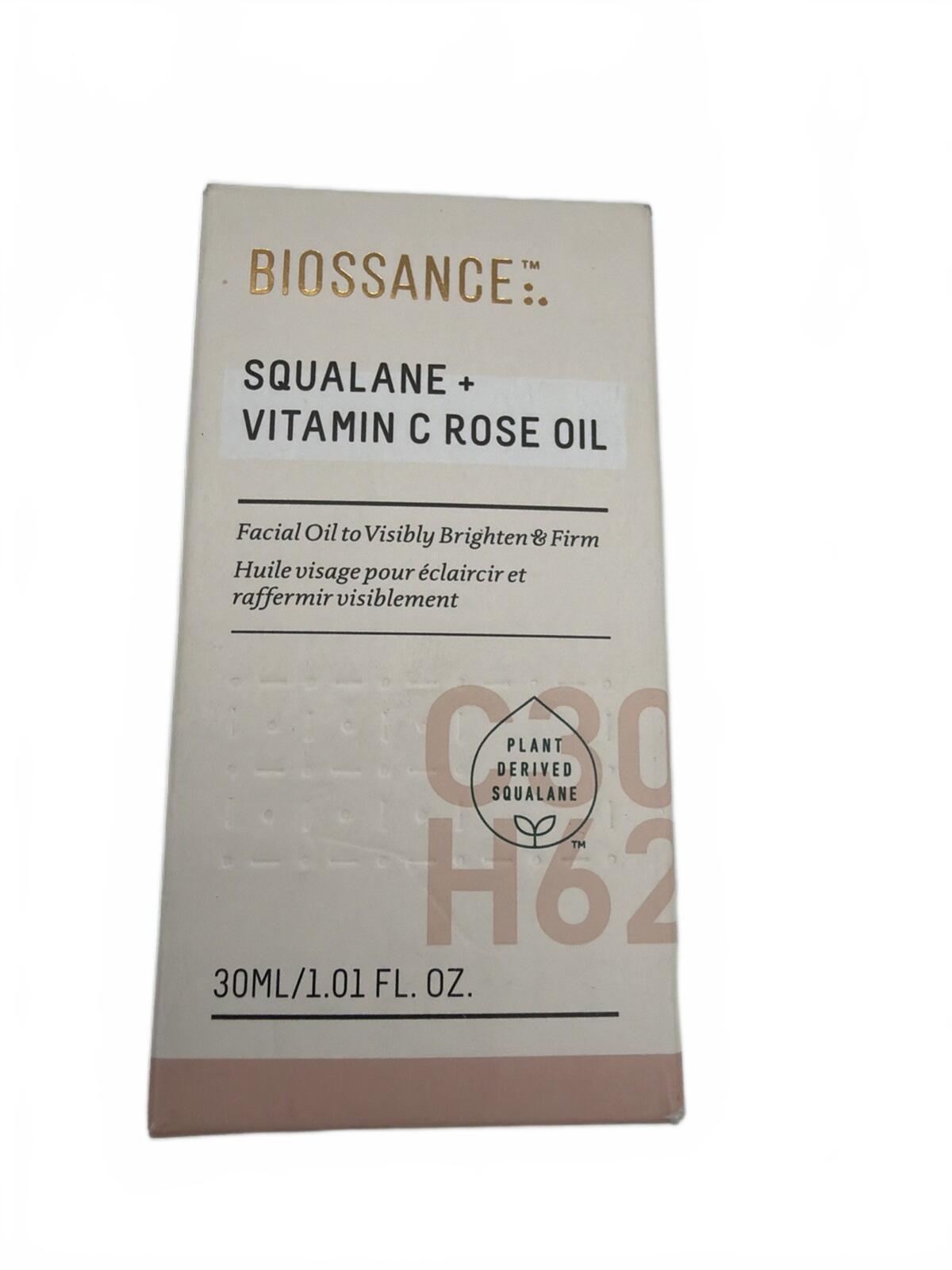 Biossance Squalane + Vitamin C Rose Oil 1oz Brightening Face Oil New