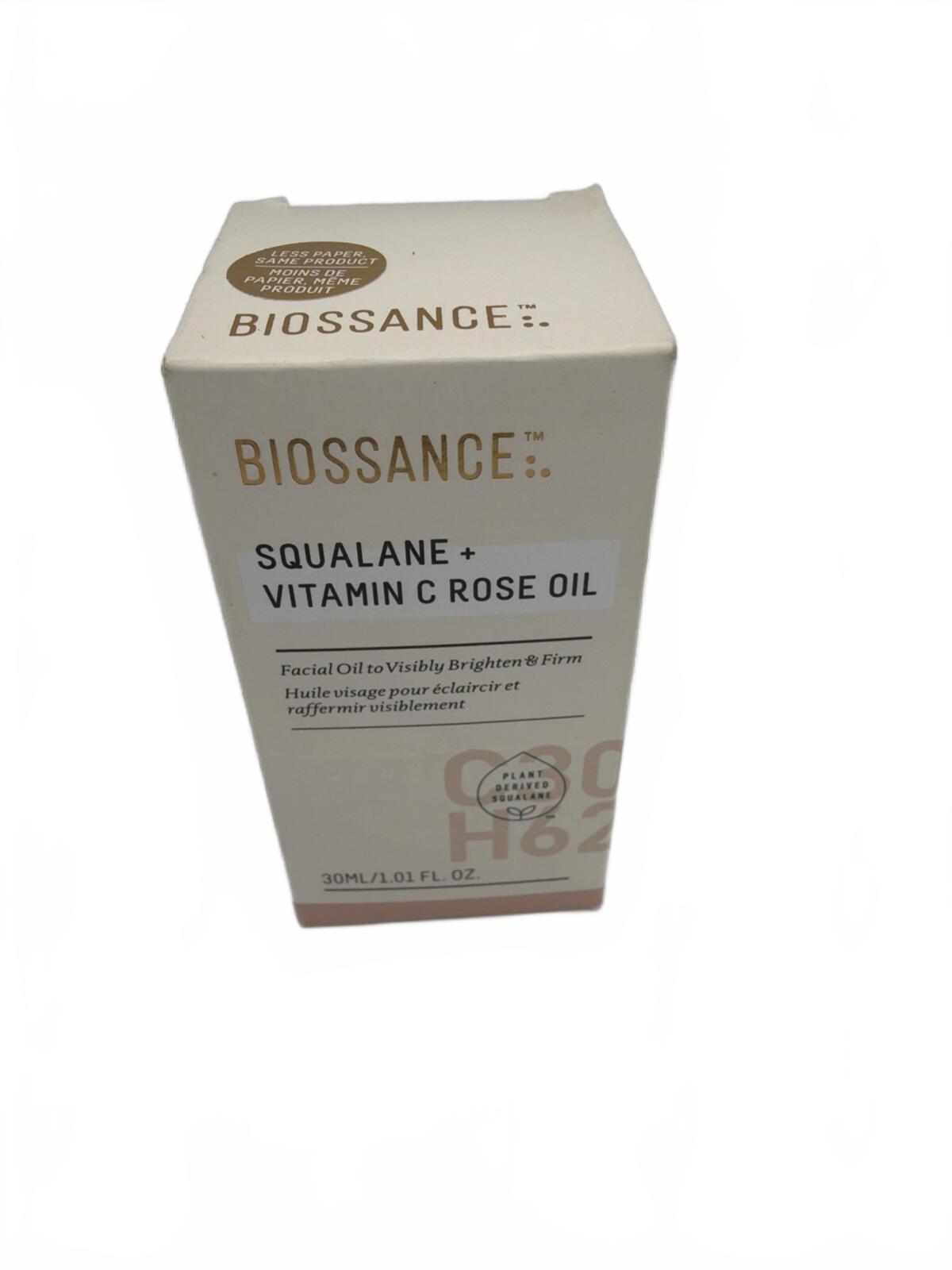 Biossance Squalane + Vitamin C Rose Oil 1oz Brightening Face Oil New