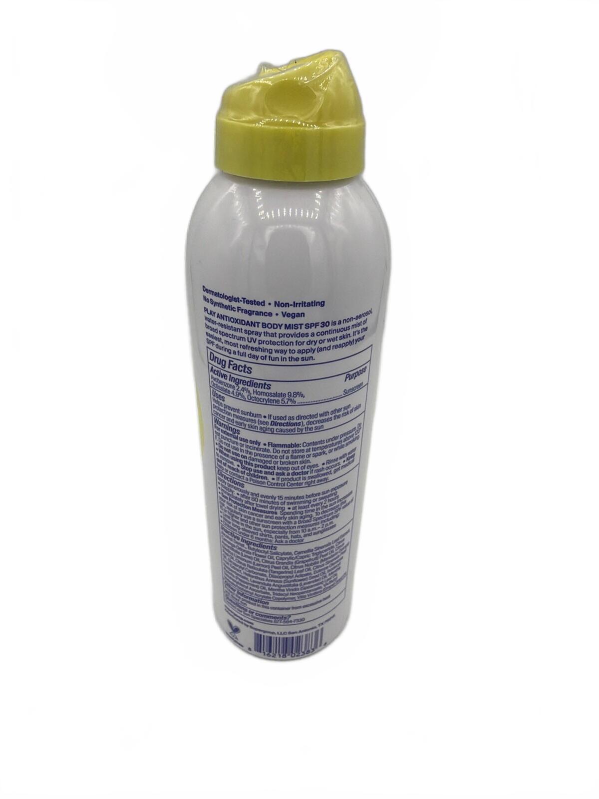 Supergoop! PLAY Antioxidant Body Mist SPF 30 Vitamin C Sunscreen 6oz New