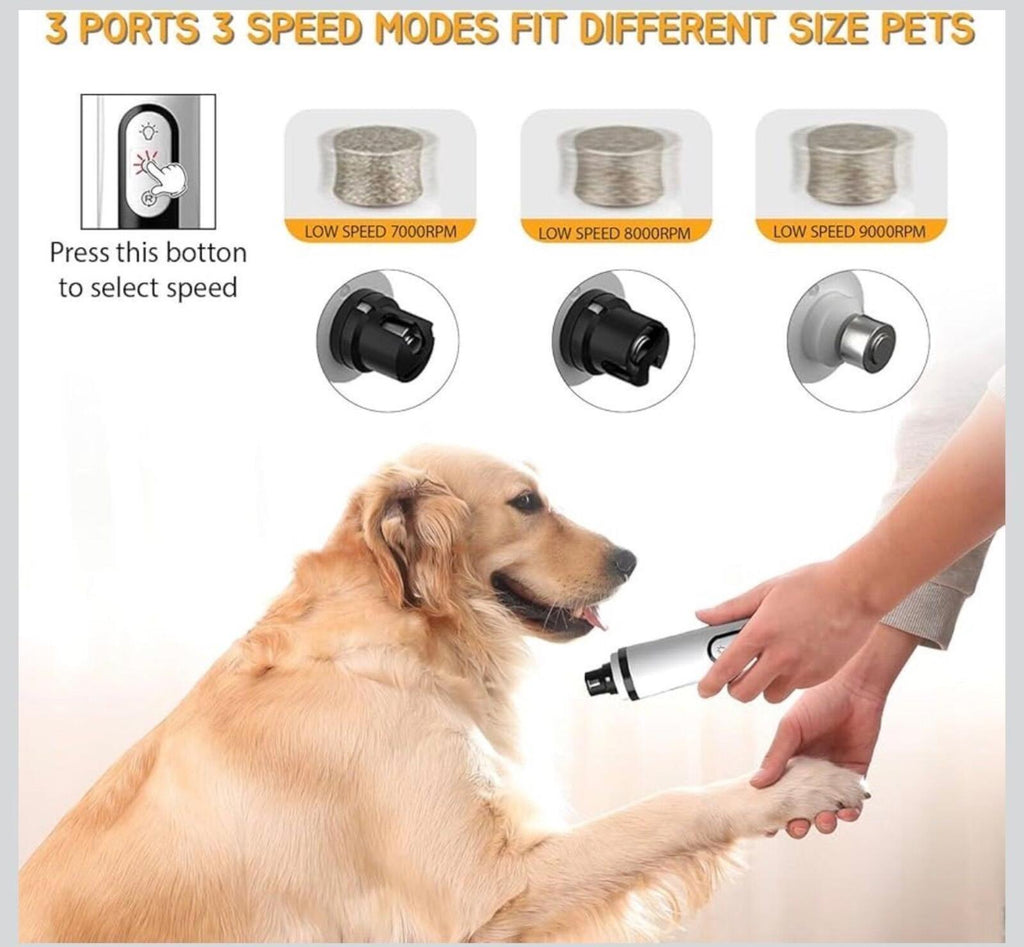 Silent Pet Nail Grinder USB Rechargeable Low Noise Trimmer