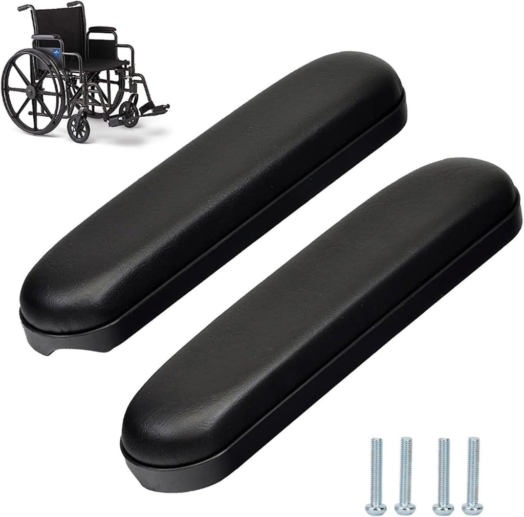 10-1/4" Universal Wheelchair Armrest Pads Pair w Screws Replacement Set