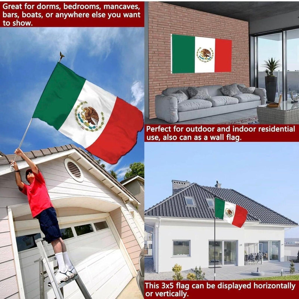 Mexico Flag 3x5 Double Sided — Bold Color. Built to Show