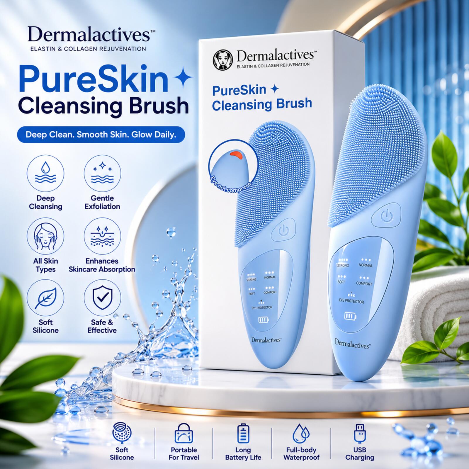 Dermalactives PureSkin Automatic Silicone Cleansing Brush