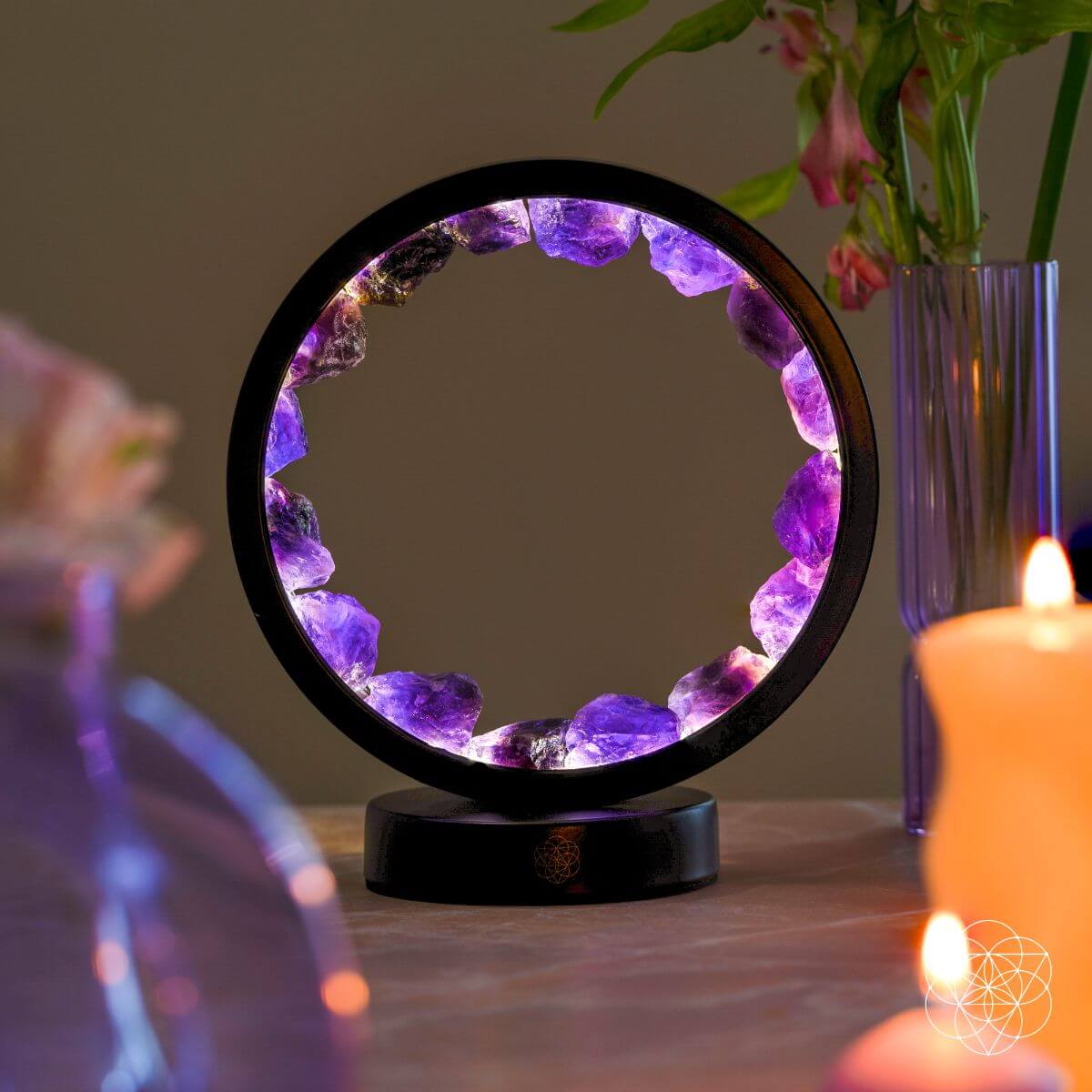 Conscious Items I Am At Peace Amethyst Lamp