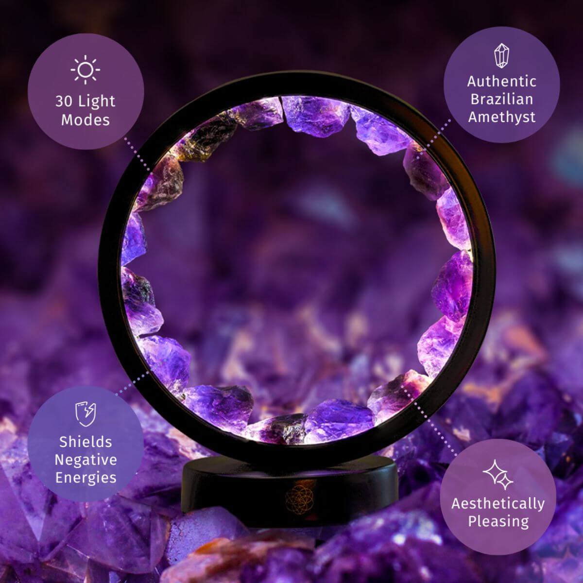 Conscious Items I Am At Peace Amethyst Lamp