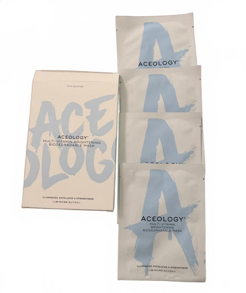 Aceology Multi-Vitamin Brightening Biodegradable Face Mask - 4 Pack