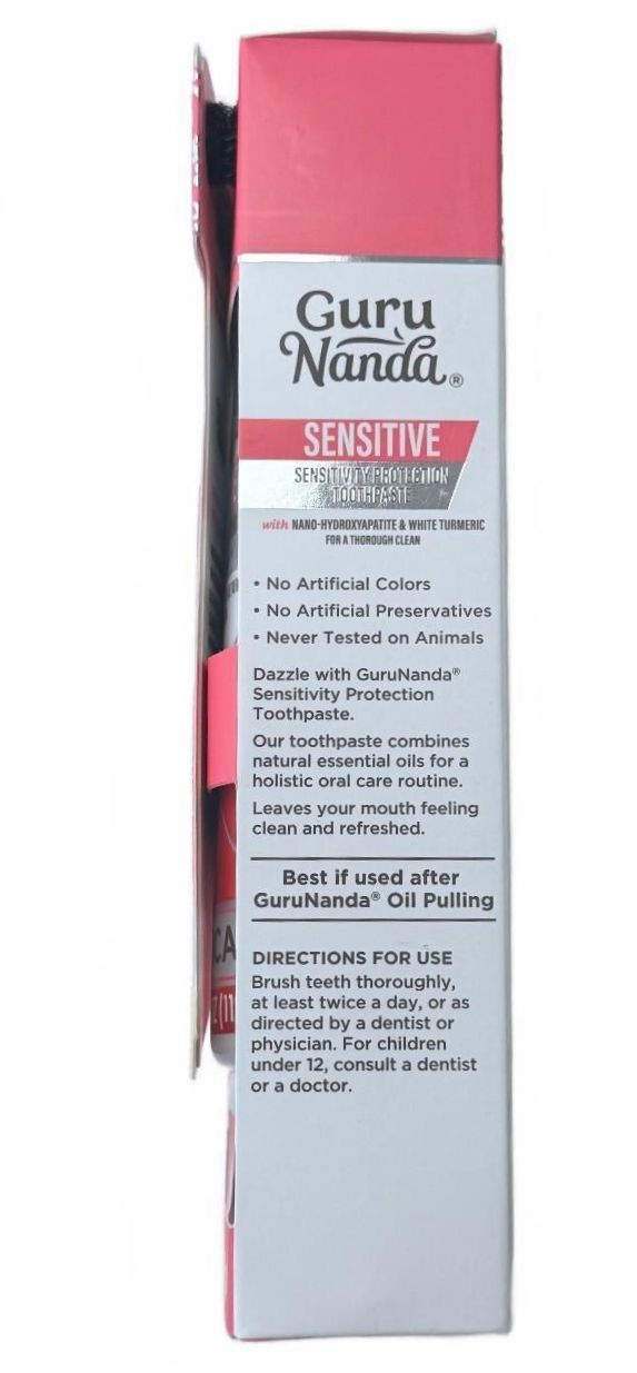GuruNanda Sensitive Fluoride Free Toothpaste with Nano Hydroxyapatite, 4.2 oz