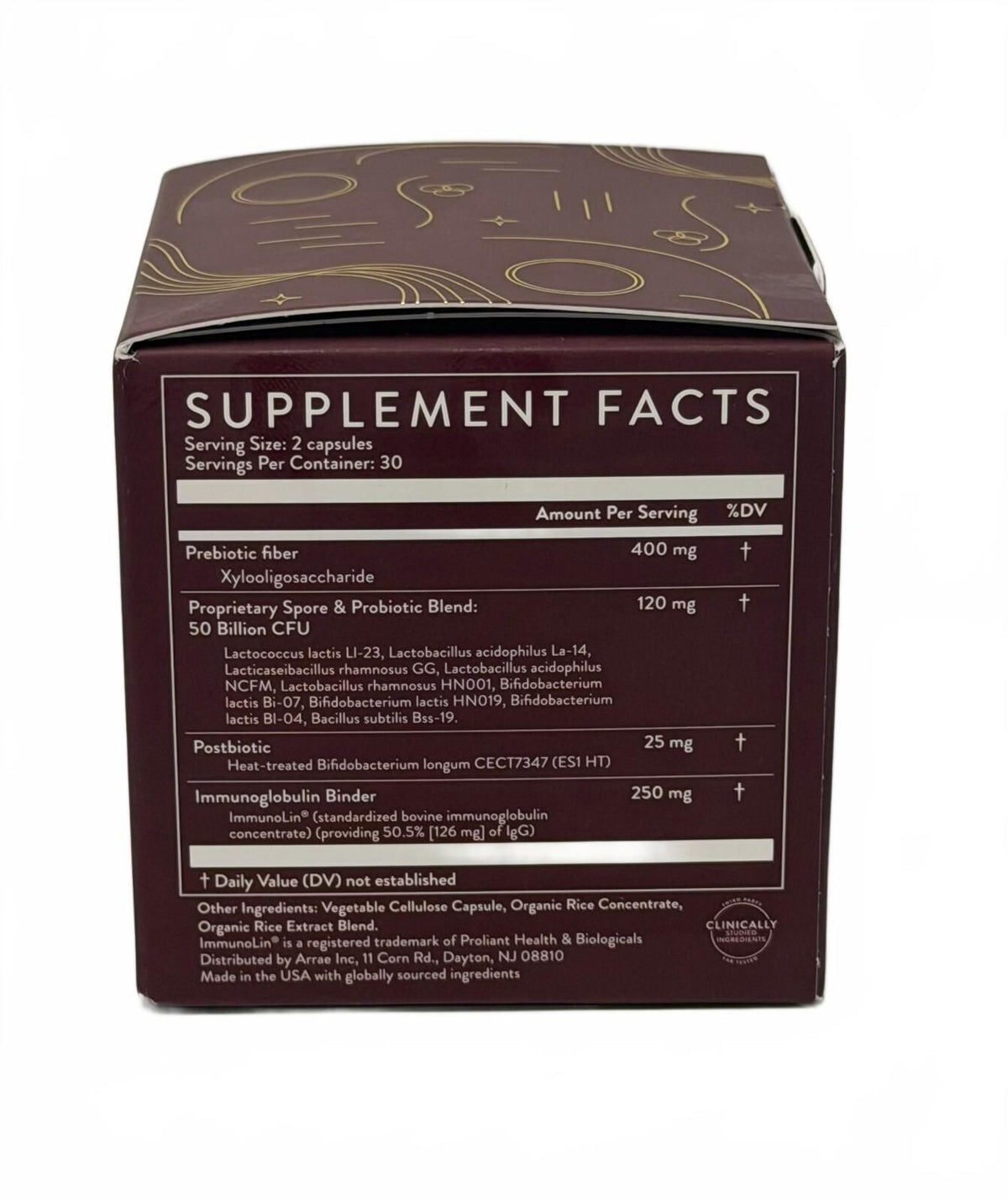 Arrae Tribiotic probiotic capsules for gut, skin and feminine health